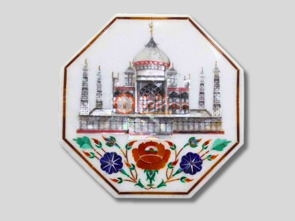 Marble Wall Decor Tile Taj Mahal Inlay Historical Art